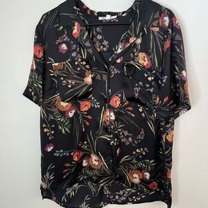 DR2 Black Floral Button Down Shirt
